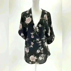 1X MISIA Curvy Women’s Black Floral Top Lightweight A11 X Large